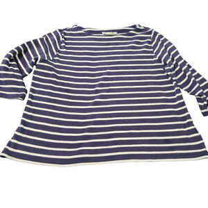 L.L. Bean Womens T-Shirt Multicolor Size 1X 100% Cotton 3/4 Sleeve Pullover